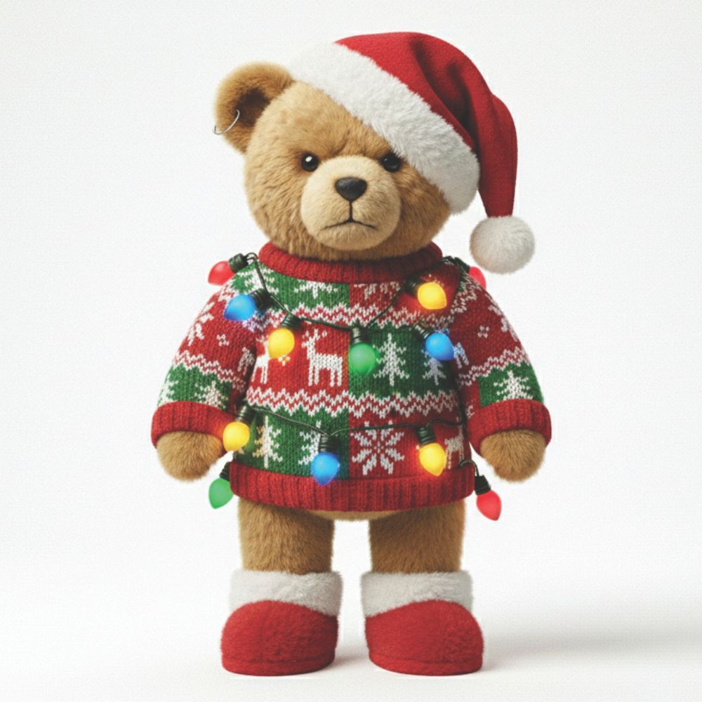 Playera con estampado navideño Bad Bear